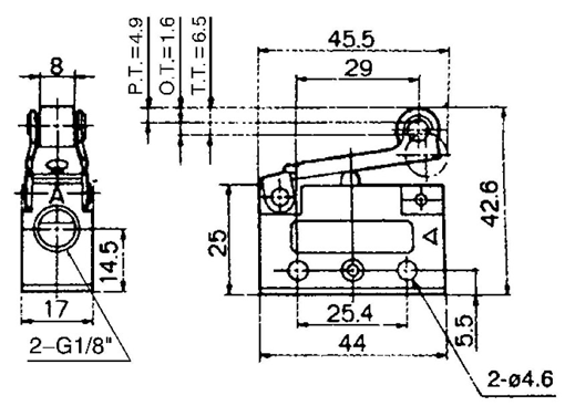 HL2301 Valve Mécanique Pneumatique 3 Position 2 Port Interrupteur à Bascule Valve Mécanique